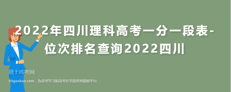 2022年四川理科高考一分一段表-位次排名查询2022四川