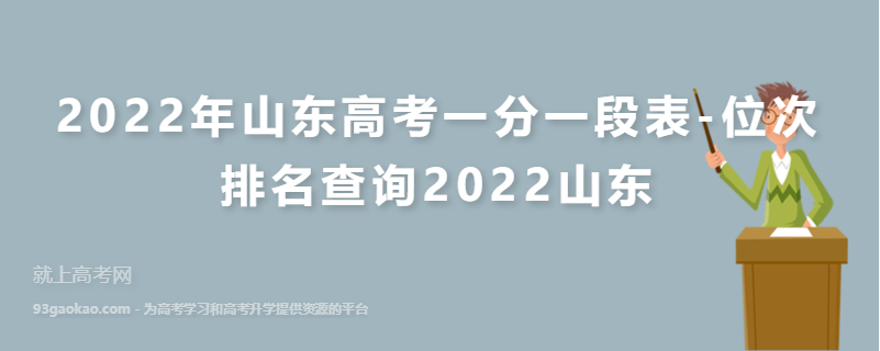 2022年山东高考一分一段表-位次排名查询2022山东