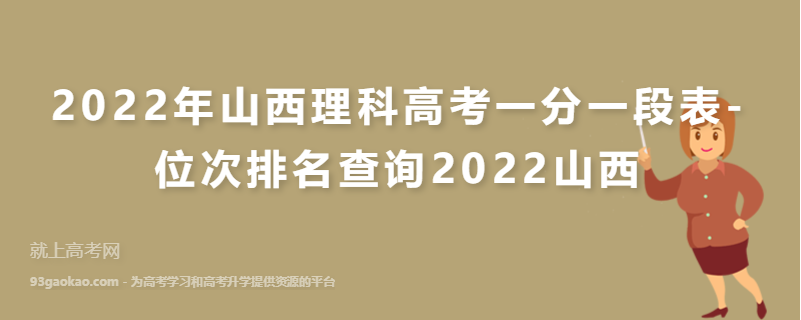 2022年山西理科高考一分一段表-位次排名查询2022山西