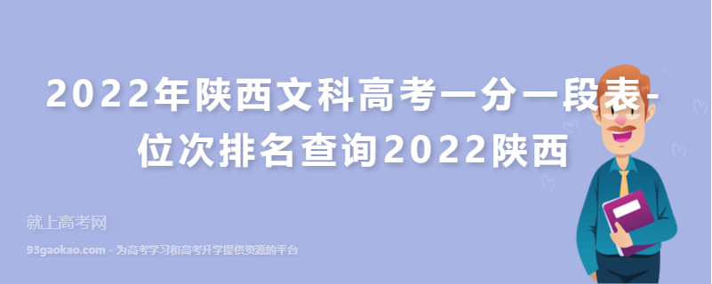 2022年陕西文科高考一分一段表-位次排名查询2022陕西