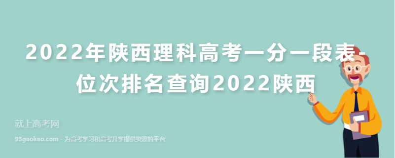 2022年陕西理科高考一分一段表-位次排名查询2022陕西