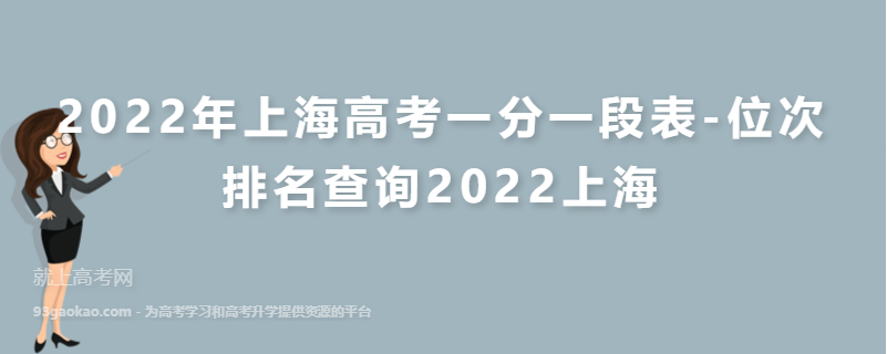 2022年上海高考一分一段表-位次排名查询2022上海