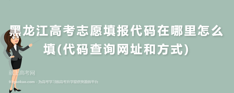 黑龙江高考志愿填报代码在哪里怎么填(代码查询网址和方式)