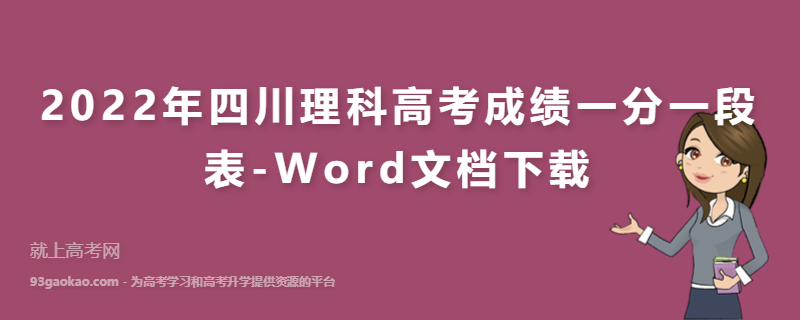 2022年四川理科高考成绩一分一段表-Word文档下载
