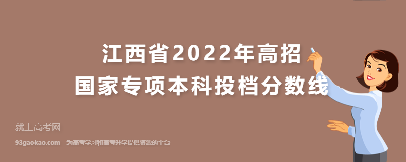 江西省2022年高招国家专项本科投档分数线