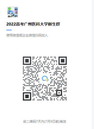 2022年广州医科大学新生微信群号（大一新生群二维码）