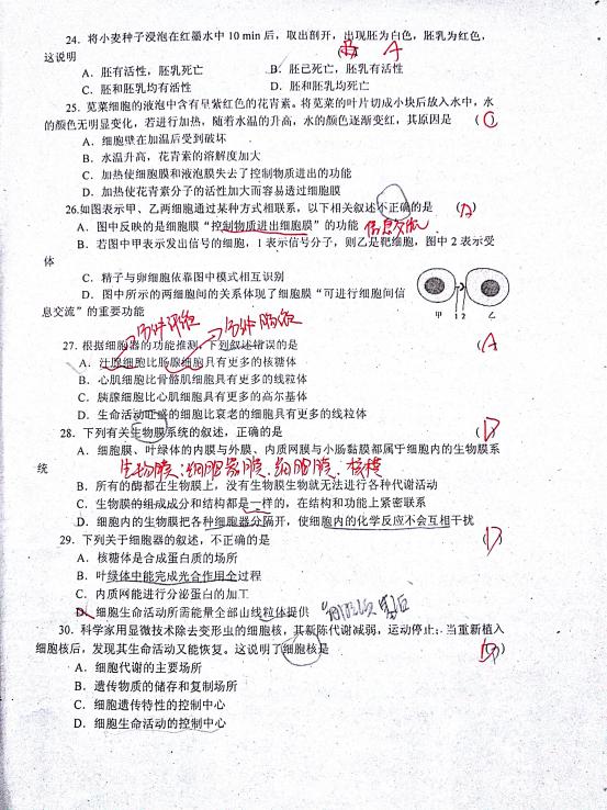 海南省国兴中学2015-2016学年高二下学期第一次月考生物试卷（扫描版）