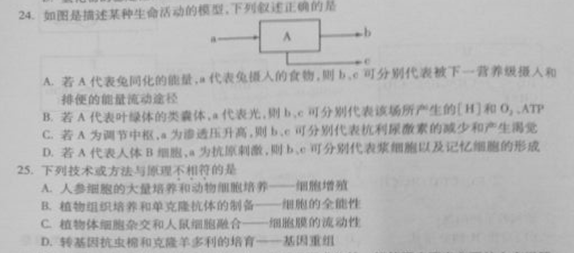 广东省梅州市2015届高三5月总复习质检（二模）理综生物试卷